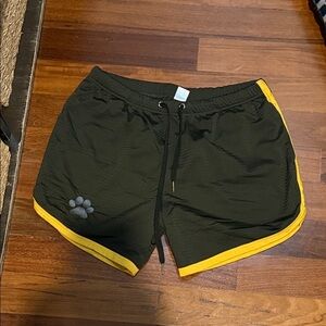 Woof! Green and Yellow Athletic Shorts